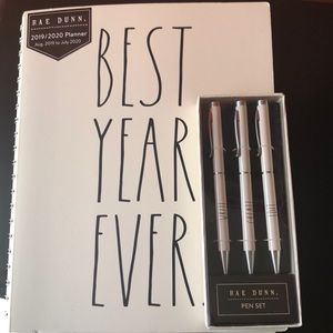 Rae Dunn 2019-20 Planner and Pen Set Brand NWOT